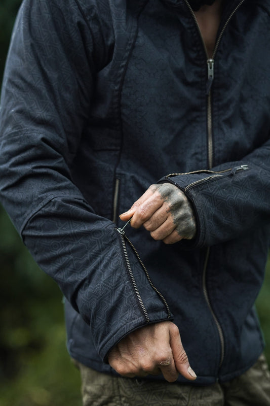 PYTHAGORAS TETRAHEDRON - Men's Printed Heavy Cotton Jacket with Fleece Lining