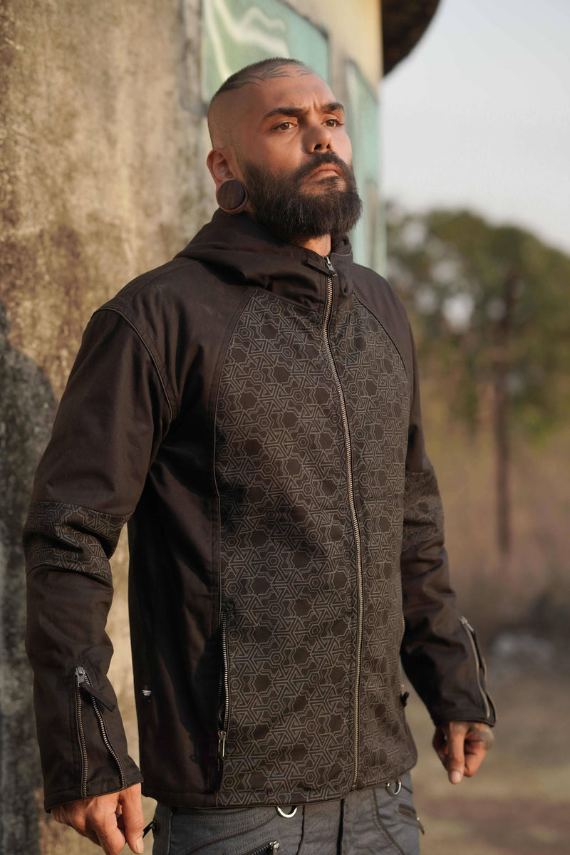 PYTHAGORAS v2 - Men's Printed Heavy Cotton Jacket with Fleece Lining