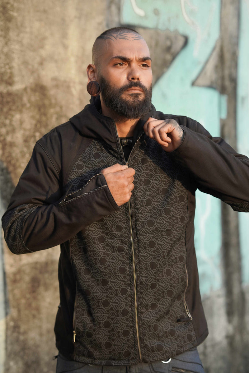 PYTHAGORAS v2 - Men's Printed Heavy Cotton Jacket with Fleece Lining