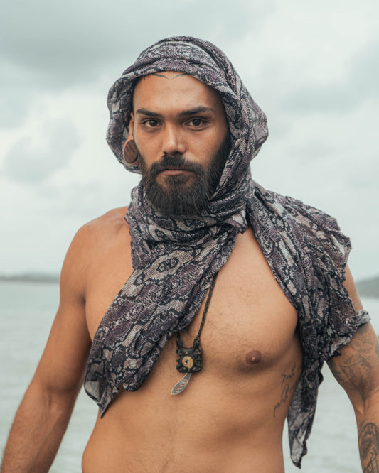 Python Swirl| Bamboo - Modal Fabric Scarf | Lightweight Summer Beach Scarf