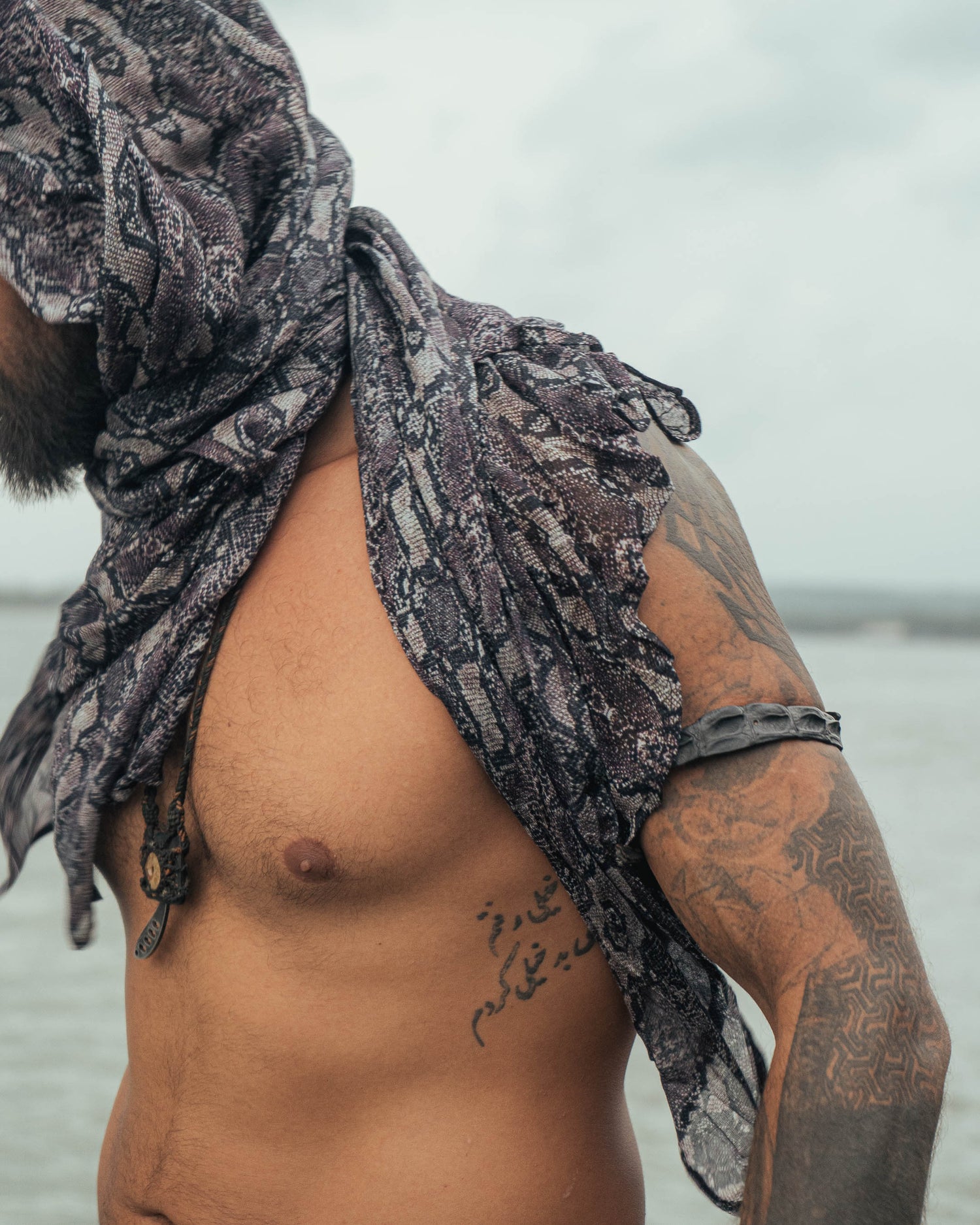 Python Swirl| Bamboo - Modal Fabric Scarf | Lightweight Summer Beach Scarf