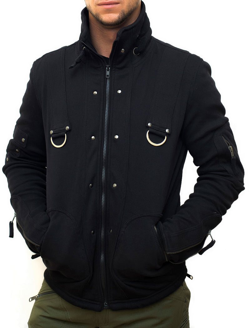 ROCK THE PLAYA | Men's Post-Apocalyptic Black Jacket with Studs and Loops