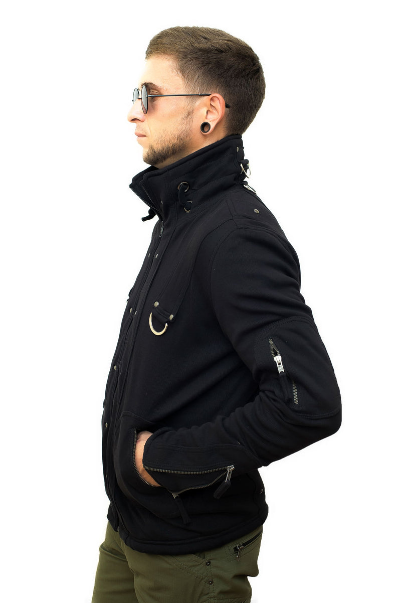 ROCK THE PLAYA | Men's Post-Apocalyptic Black Jacket with Studs and Loops