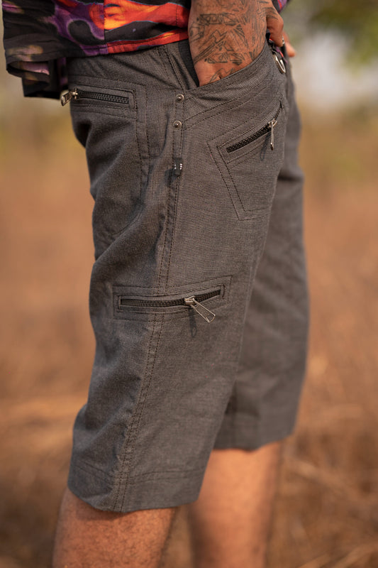Slick Shorts | Grey Light Cotton Cargo Shorts for Dailywear