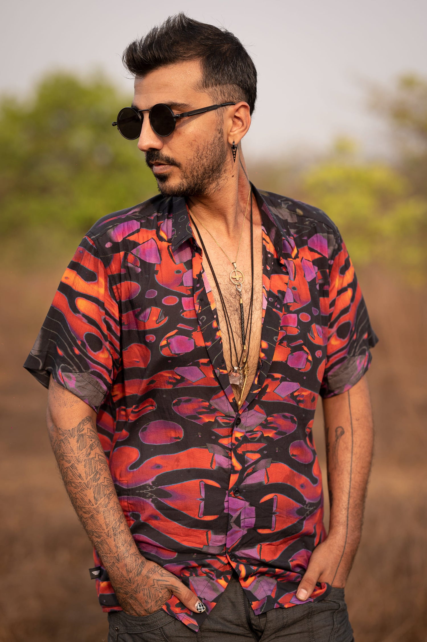 Straya V2 - Bamboo Men's Eco-friendly Shirt | Mens Summer Psywear Clubwear