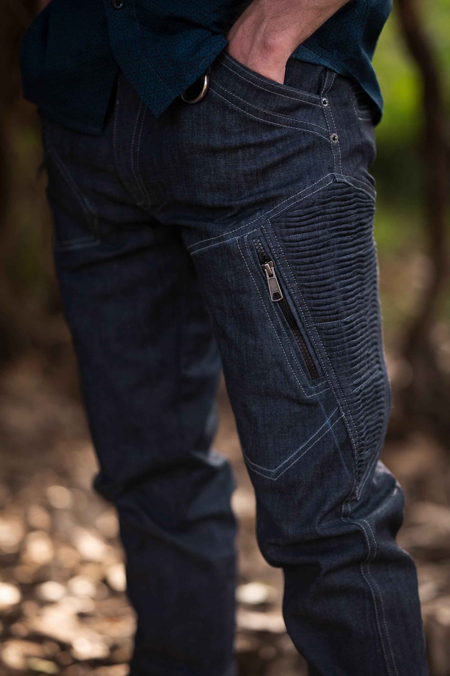 Urban Slick Denim Pants Multi-Pocket Cargo Jeans for Men