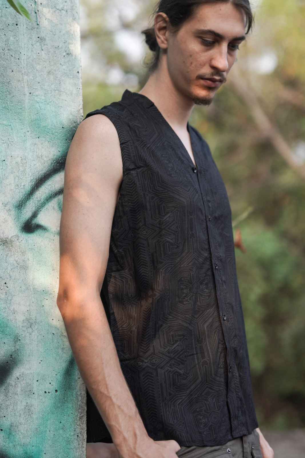 METANOIA Cyber Art Wear Viscose Sleeveless Shirt