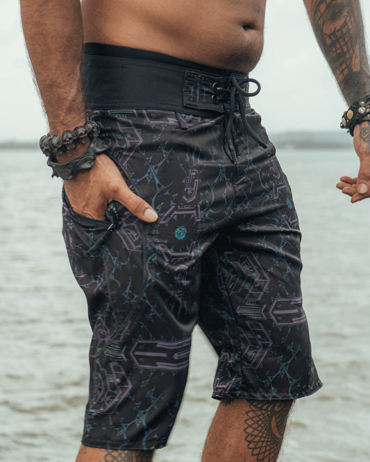 XENOMORPH - Men's Swim Board Shorts | Cyberpunk Pattern Shorts