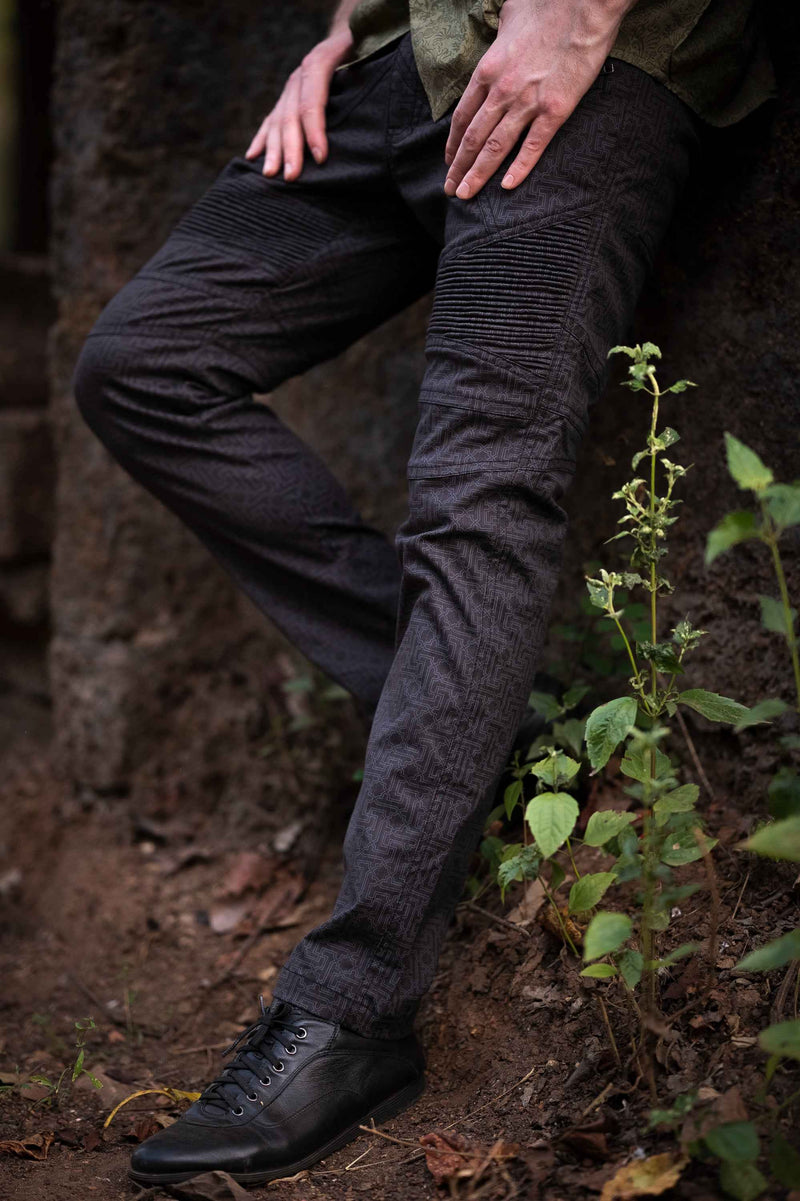 Zurich Men's Cotton Stretchable Pants with Sacred Geometry Print