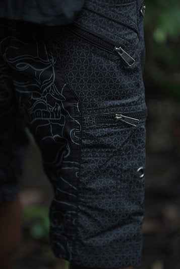 XINGLIN FLORET v2 | Men's NY Shorts Navy Blue | Steampunk Biker Cargo Shorts