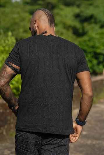 MAGMA CODEX | Black Screen-printed Psychedelic Men's T-shirts