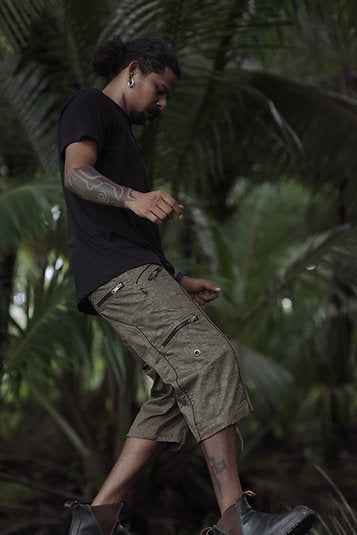 PYTHAGORAS YANTRA | Men's NY Shorts | Printed Festival Cargo Shorts Khaki Color