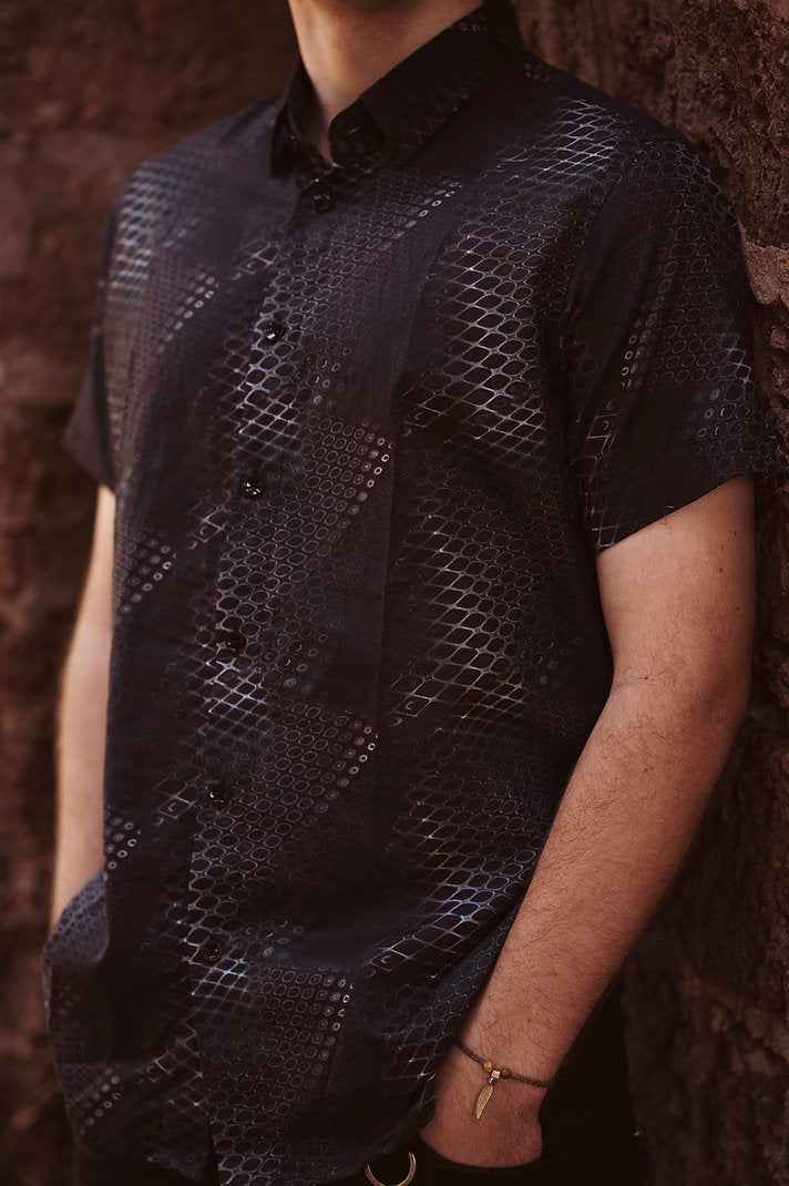 PYTHON VORTEX - Cotton Men's Short Sleeve Shirts