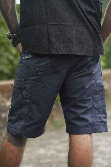SEMI PYTHAGORAS - Semi Screen Printed Men's Artwear Up knee NY Shorts