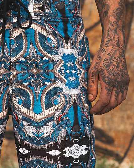 Dragons of Eden - Men's Board Shorts with Japanese Ryu Dragon Print