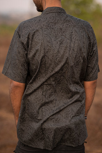 YING YANG - Men's Partywear Short Sleeve Shirt | Printed Clubwear Shirts for Men