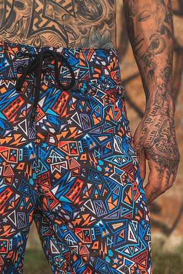 Tangent Dream - Men's Abstract Print Board Shorts