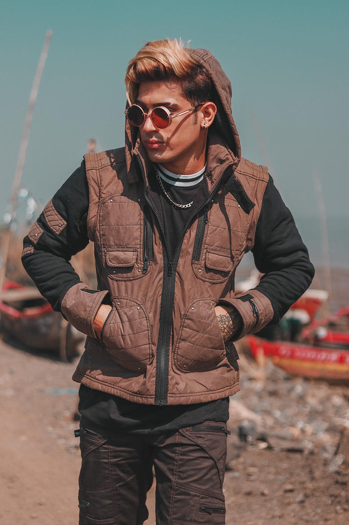 Armor Jacket - Dystopian Fashion Multi-pocket Hoodie Jacket for Men