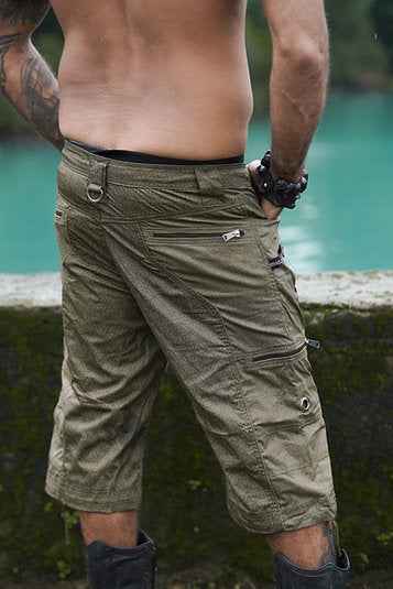 PYTHAGORAS FOL - Men's 3/4 NY Shorts in Khaki Color
