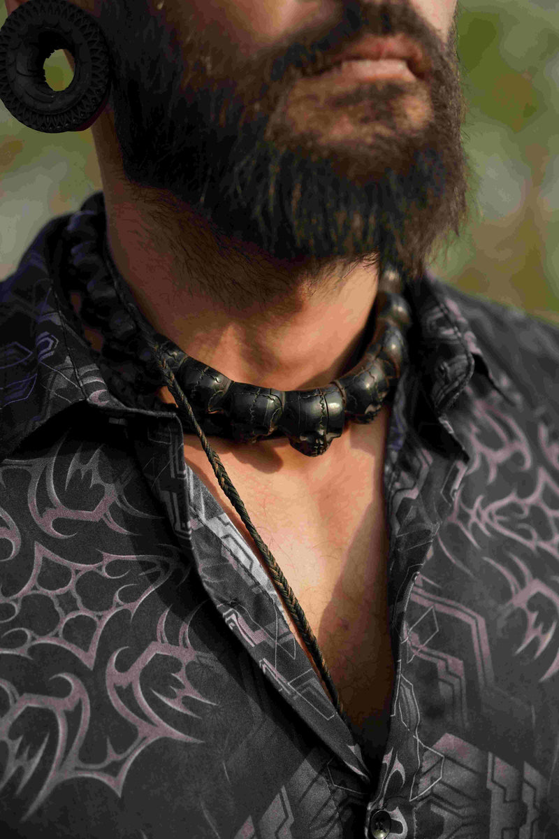 PIRATES OF CHAPORA| Men's Bamboo Shirts | Gothic Skull Print Shirt