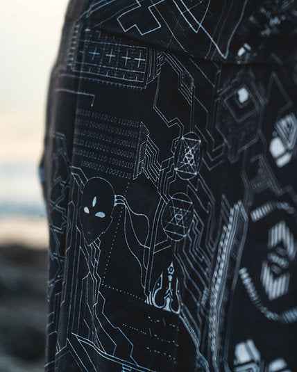SOURCE CODE | Men's Bamboo Shirts | Futuristic Cyberpunk HUD Print Shirt