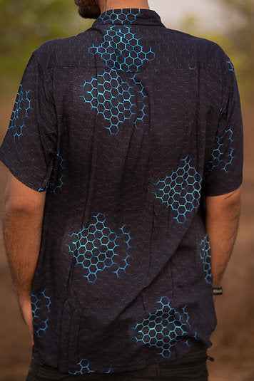 Mayan Molecules - Men's Short Sleeve Viscose Shirts | Men's Summer Partywear