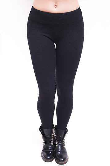 YANTRA | Women's Cotton Lycra Leggings | Black Sacred Geometry Print Leggings