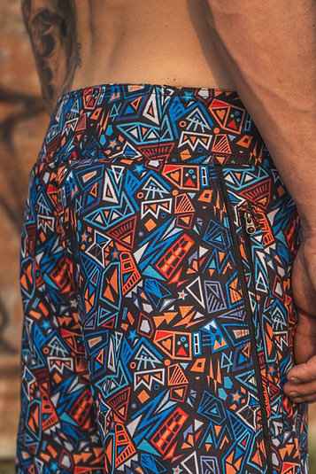 Tangent Dream - Men's Abstract Print Board Shorts