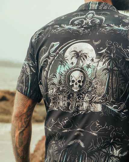 METACORE | Men's Bamboo Shirts | Gothic Skull Print Metacortex Edition Shirt