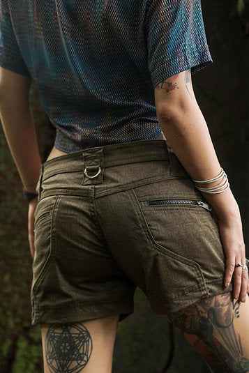 Shri Yantra Women's Summer NY Shorts in Khaki Color