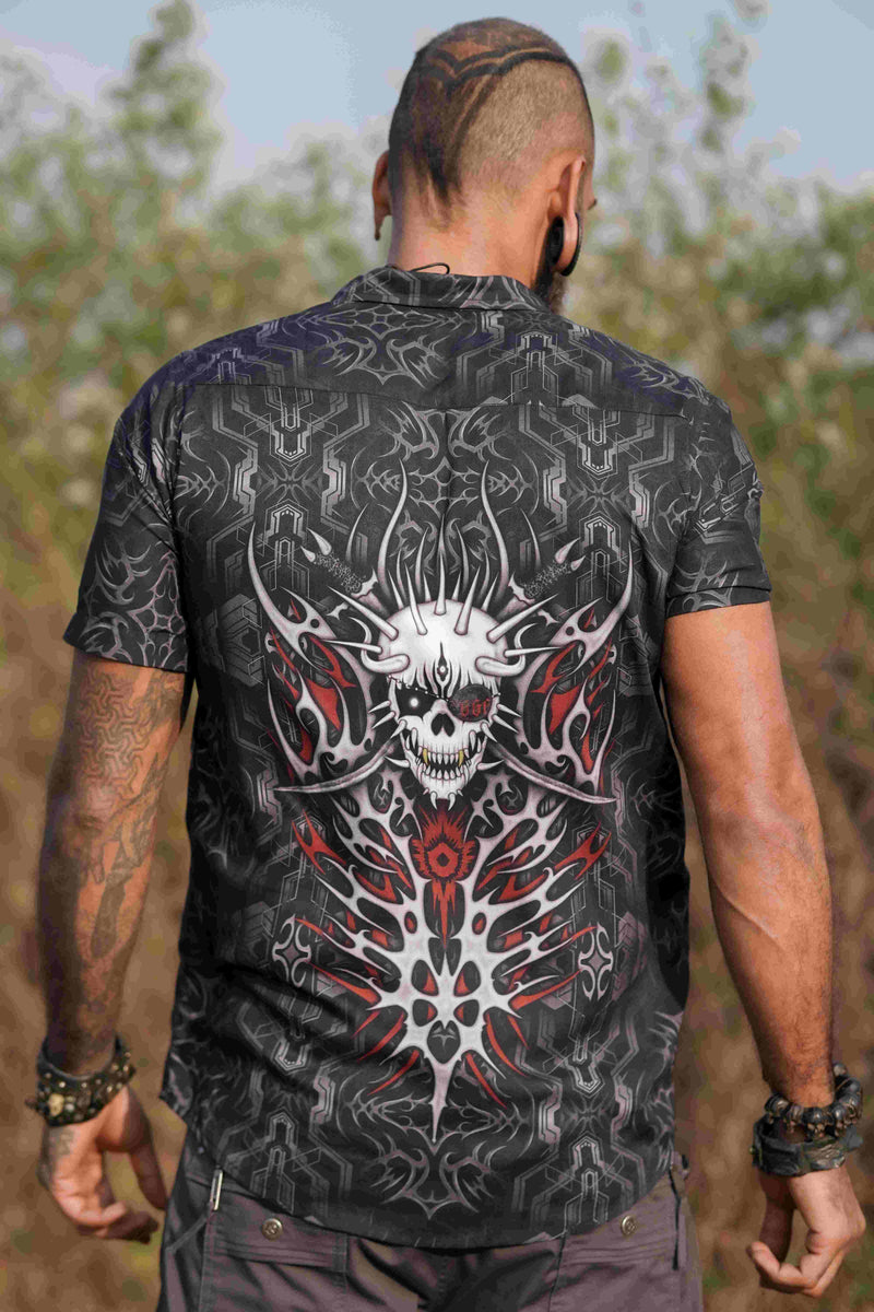 PIRATES OF CHAPORA| Men's Bamboo Shirts | Gothic Skull Print Shirt
