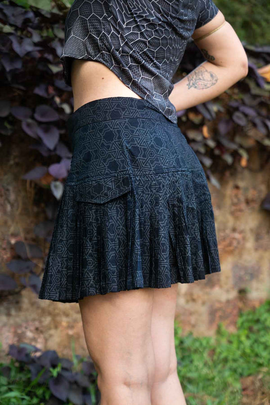 PYTHAGORAS | Women's Viscose Skirt | Sacred Geometry Print Short Skirt