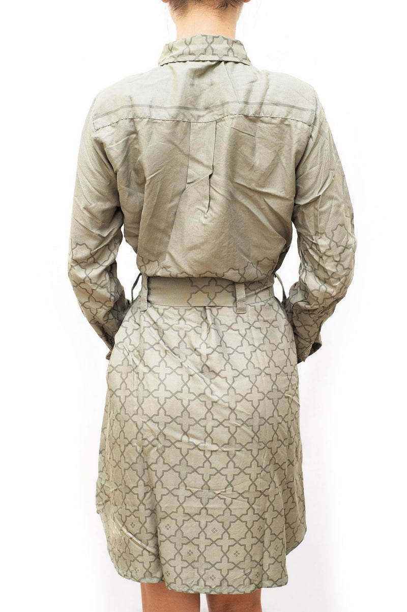 SWASTIK | Women's Viscose Shirt Dress with Belt | Printed Button-up Shirt Dress