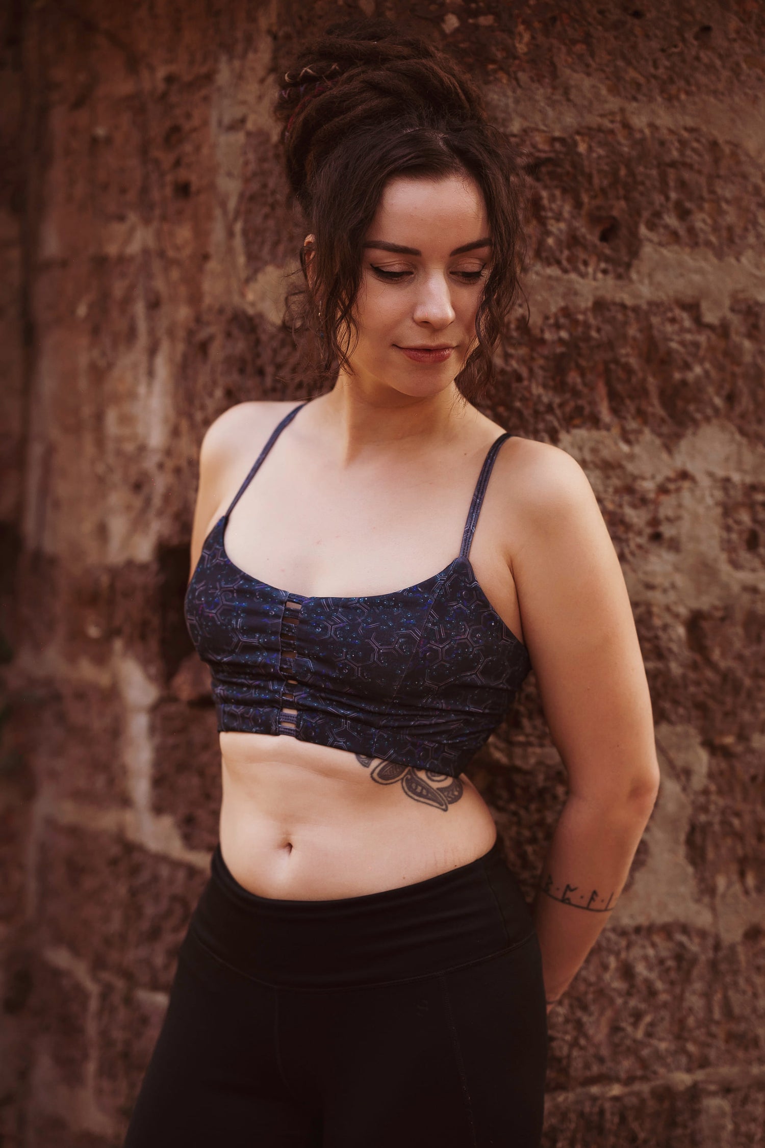 HEXAGON DWELL | Nylon Lycra Women's Crop Top | Printed Festival Tube Tops