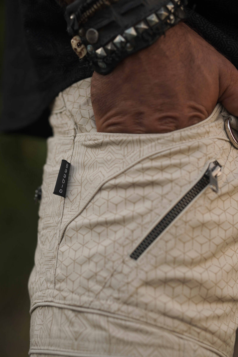 ABSTRACT CODEX - LA Pants in Beige Color | Men's Partywear Cargo Pants