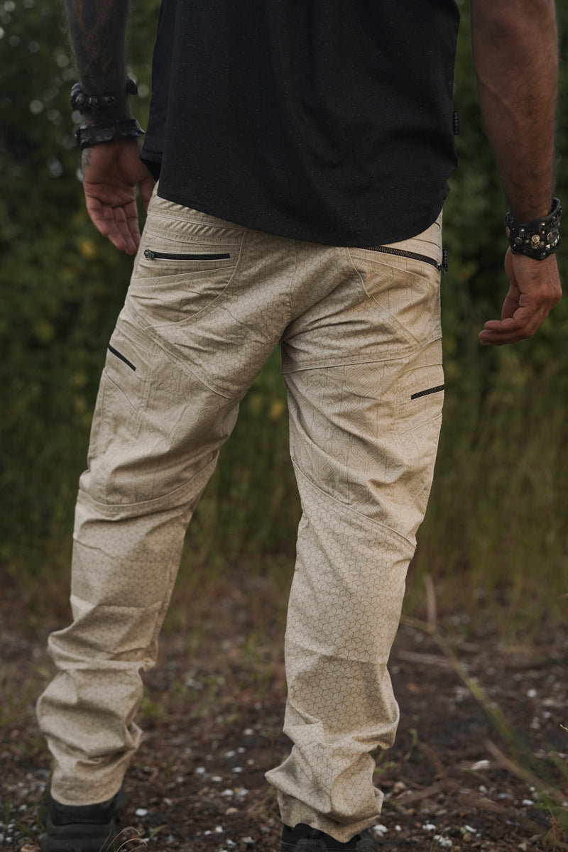 ABSTRACT CODEX - LA Pants in Beige Color | Men's Partywear Cargo Pants