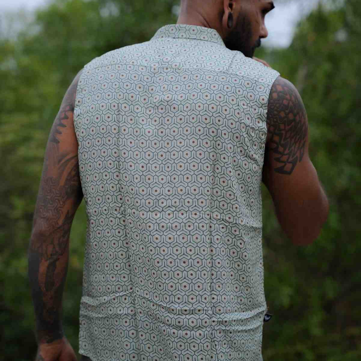 Hexoption Psychedelic Art Wear Sleeveless Bamboo Shirt