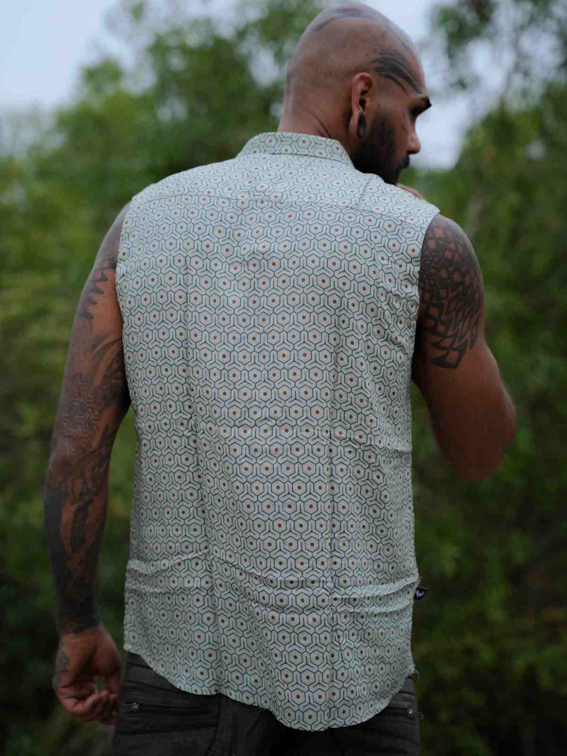 Hexoption Psychedelic Art Wear Sleeveless Bamboo Shirt