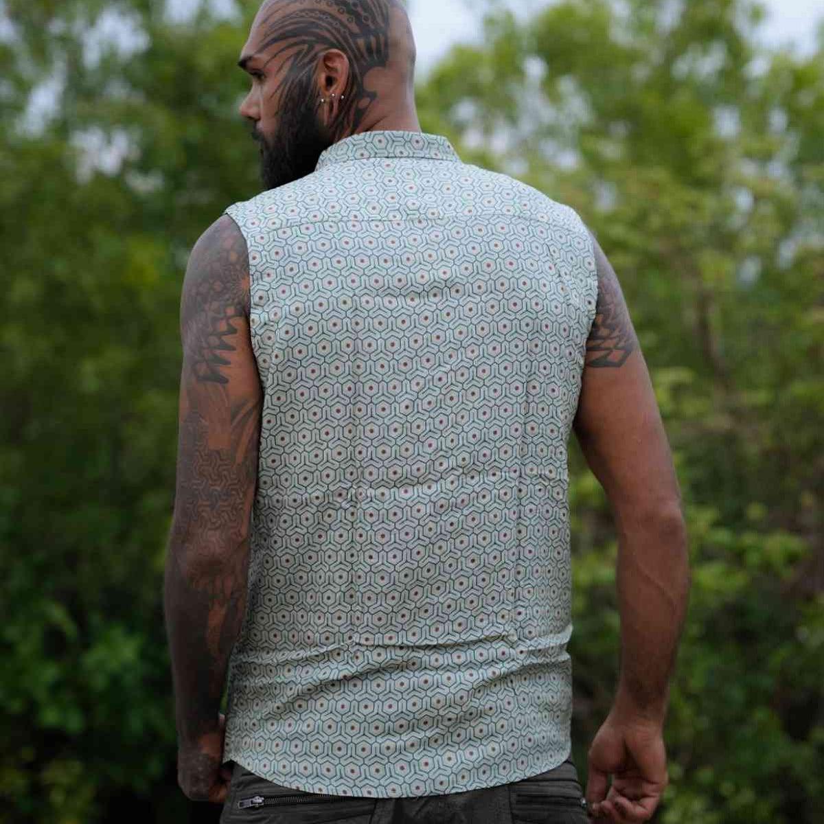 Hexoption Psychedelic Art Wear Sleeveless Bamboo Shirt