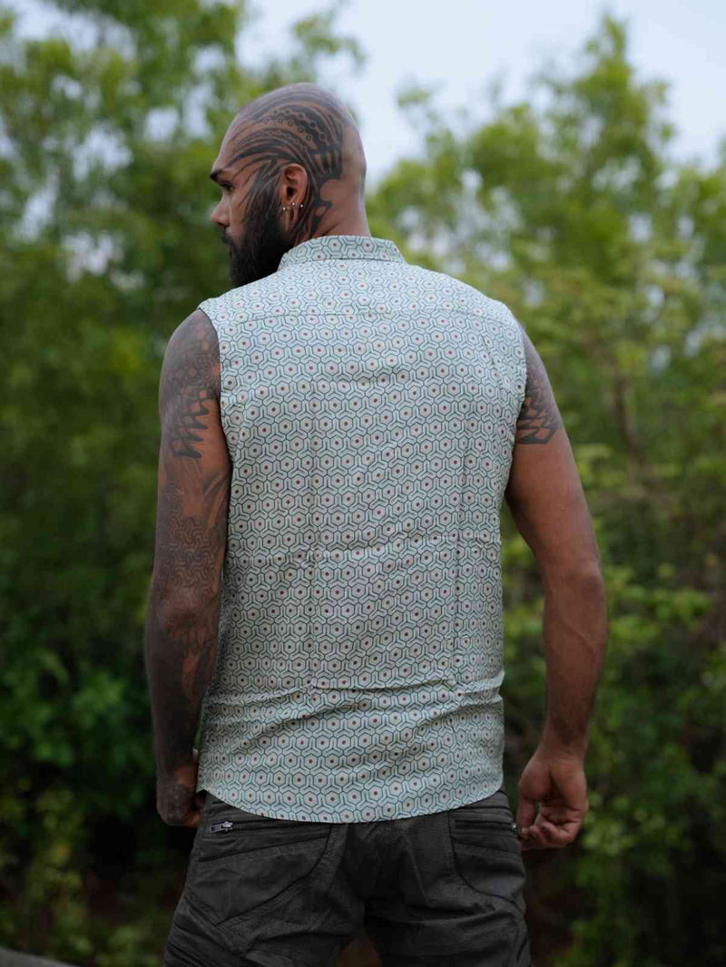 Hexoption Psychedelic Art Wear Sleeveless Bamboo Shirt