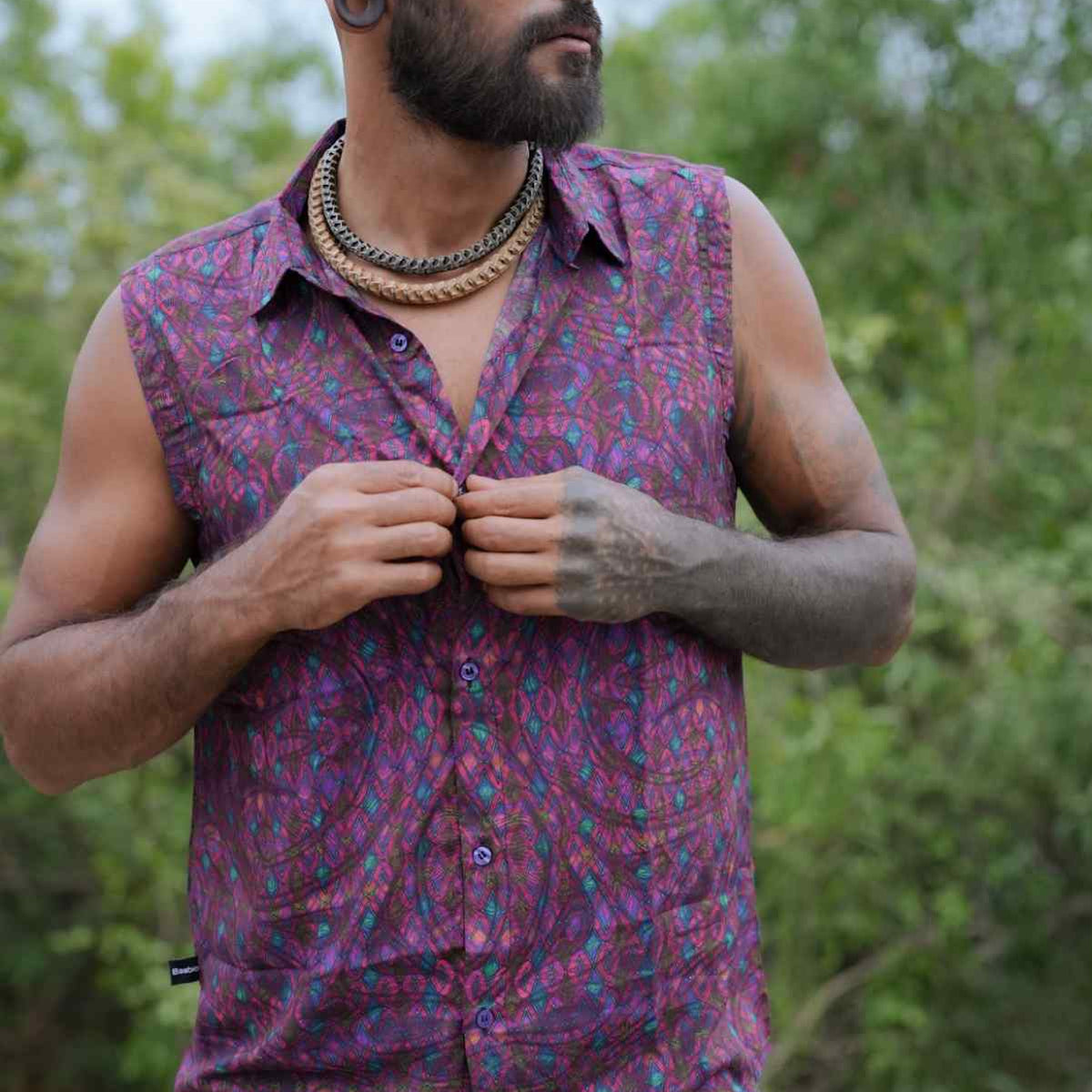 Ethereality Psychedelic Art Wear Sleeveless Bamboo Shirt