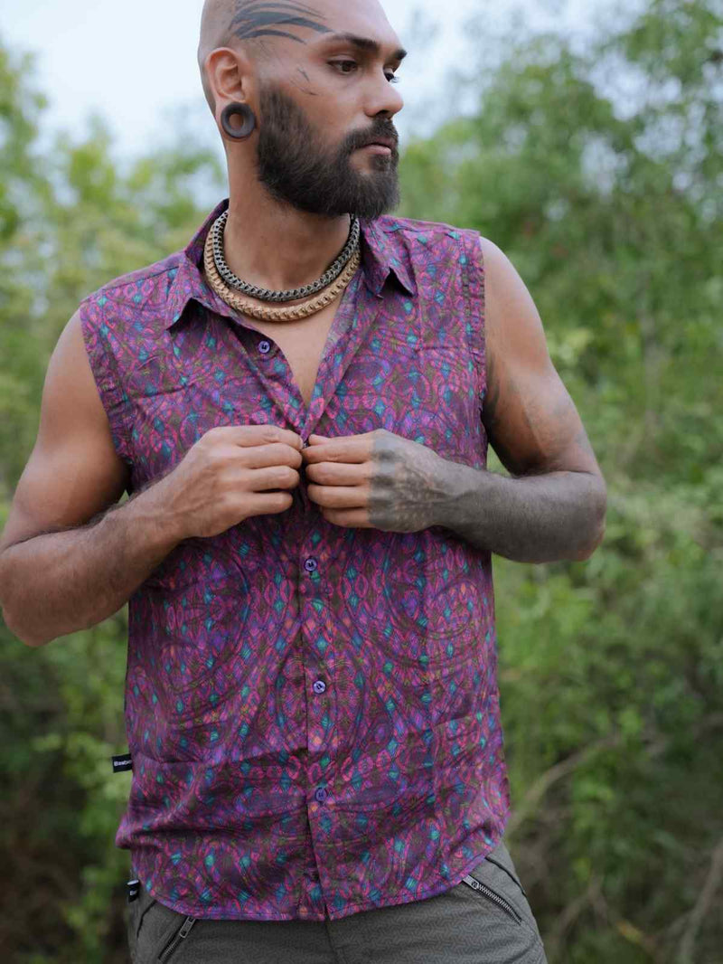 Ethereality Psychedelic Art Wear Sleeveless Bamboo Shirt