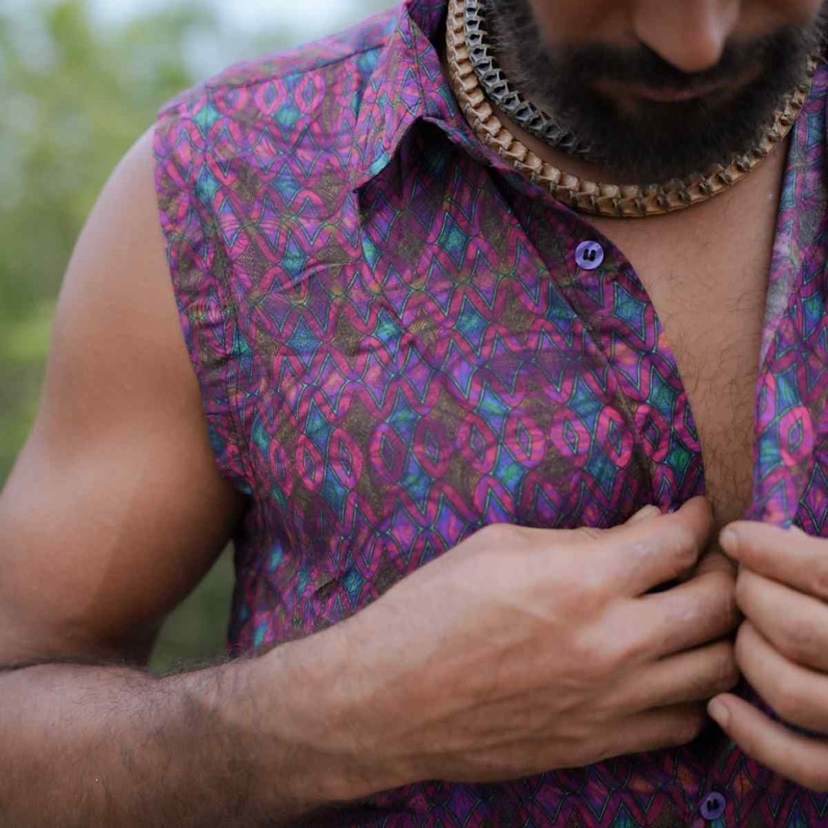 Ethereality Psychedelic Art Wear Sleeveless Bamboo Shirt