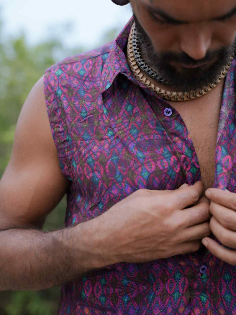 Ethereality Psychedelic Art Wear Sleeveless Bamboo Shirt