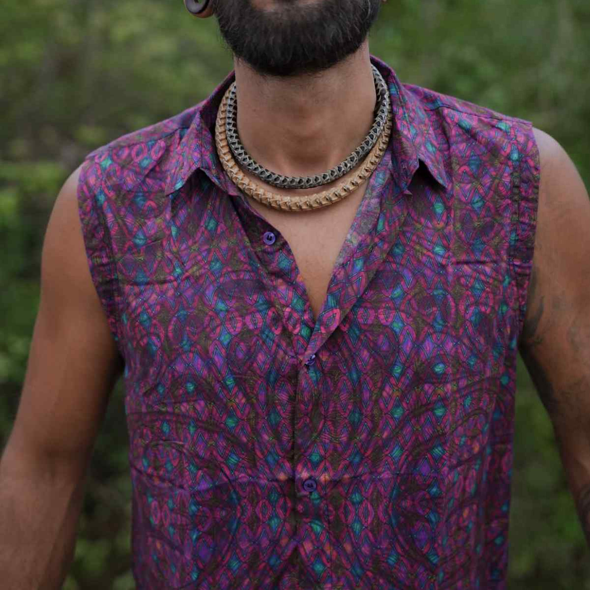 Ethereality Psychedelic Art Wear Sleeveless Bamboo Shirt