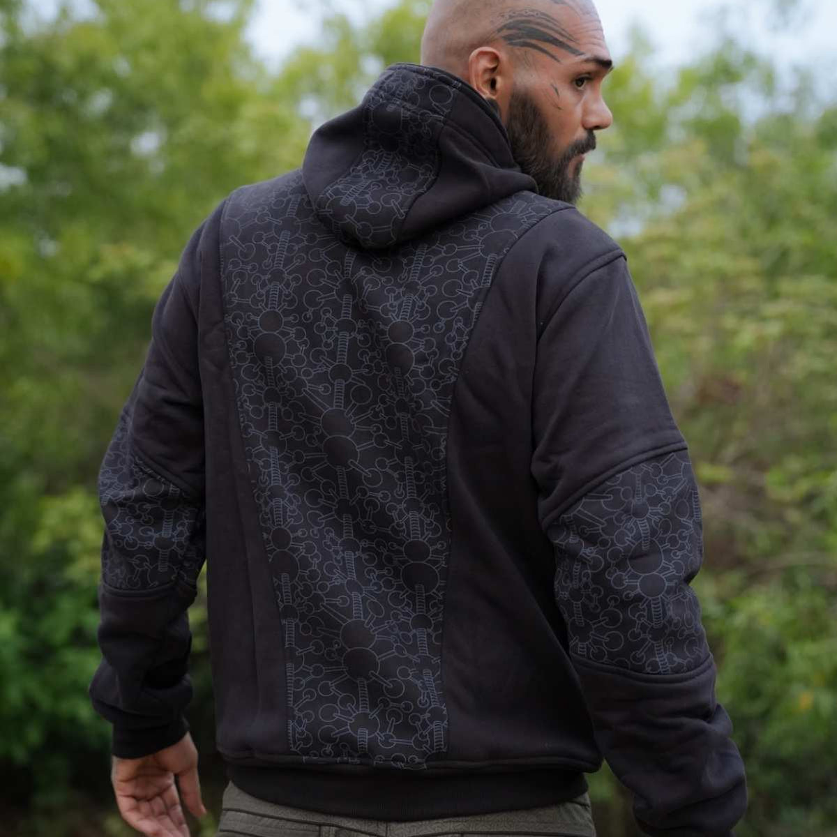FRACTAL GRAVITY | Black Psychedelic Thick Cotton Fleece Hoodie