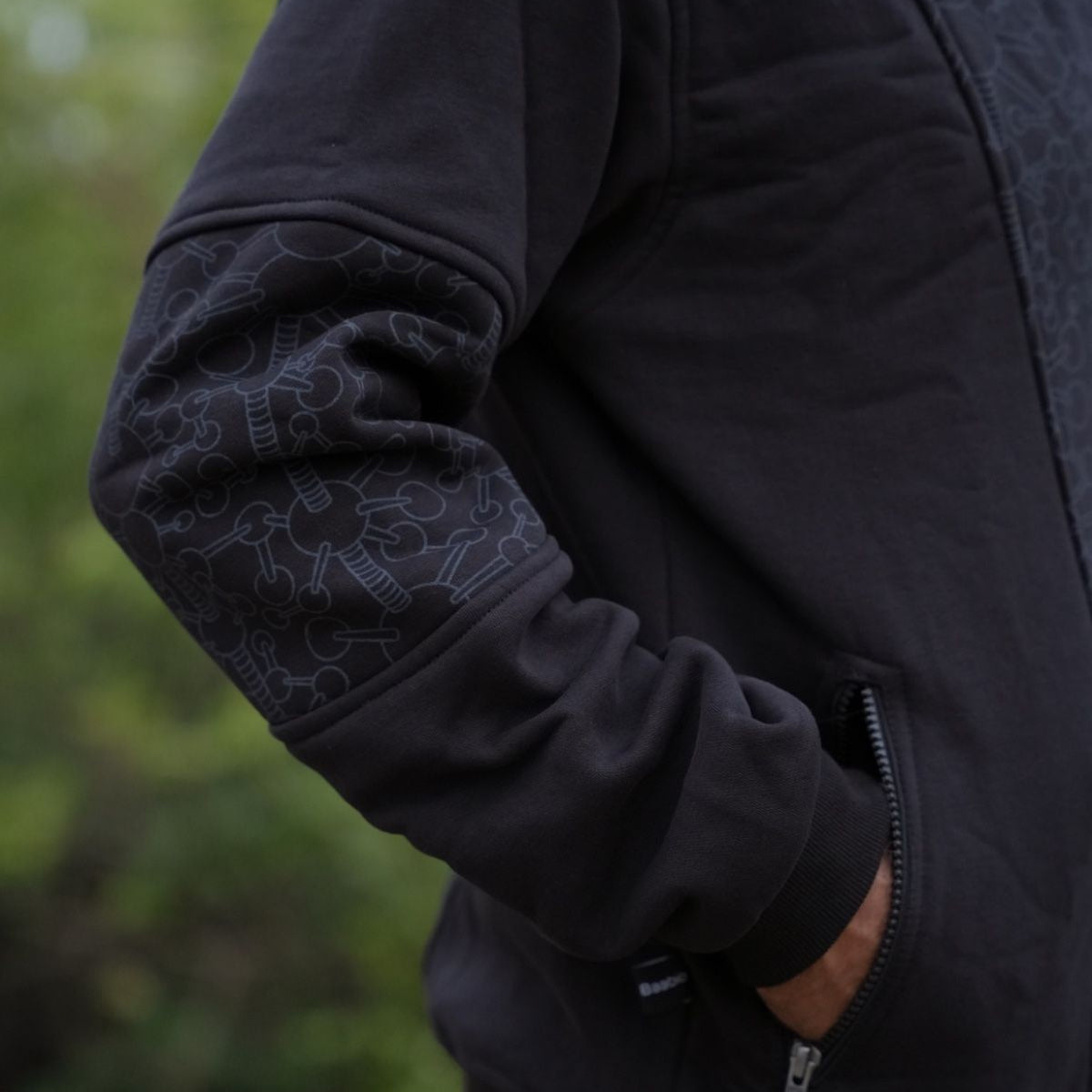 FRACTAL GRAVITY | Black Psychedelic Thick Cotton Fleece Hoodie