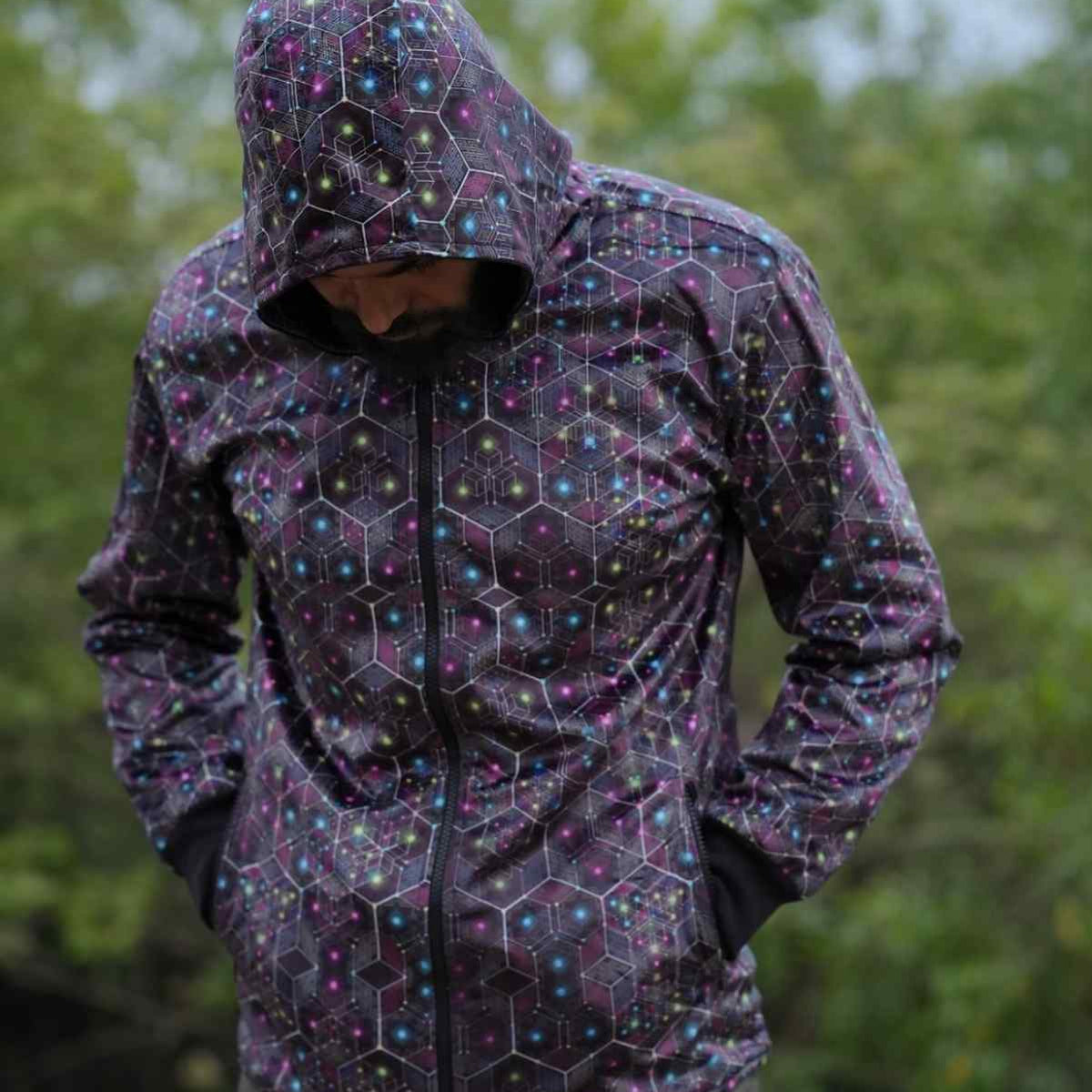 Reversible Psychedelic Windbreaker Jacket – After Circuit Velvet Suede Jacket