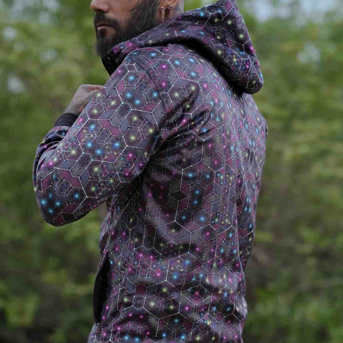 Reversible Psychedelic Windbreaker Jacket – After Circuit Velvet Suede Jacket