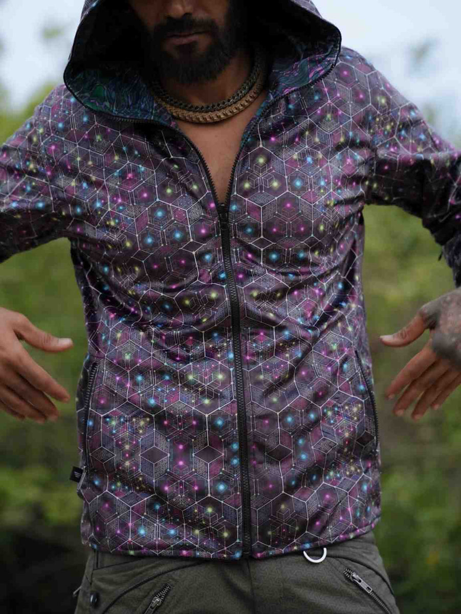 Reversible Psychedelic Windbreaker Jacket – After Circuit Velvet Suede Jacket